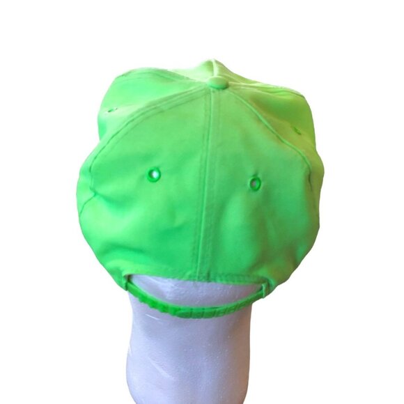 Retro 90s Neon Green Trucker Rope Hat Cap Snapback Sunshine RV Park Michigan Sum - Picture 5 of 10
